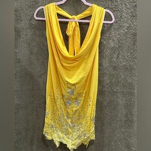 Yellow Embellished Women's Dress New No Tag